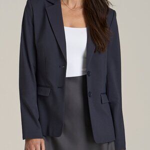 American Tall SLIM-FIT Two Button Blazer for Tall Women in Navy Size 1818 / Extr